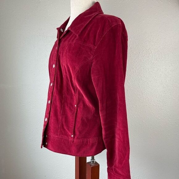 Love a Little Red Corduroy Button Down Snaps Jacket Size L EUC - Picture 3 of 7